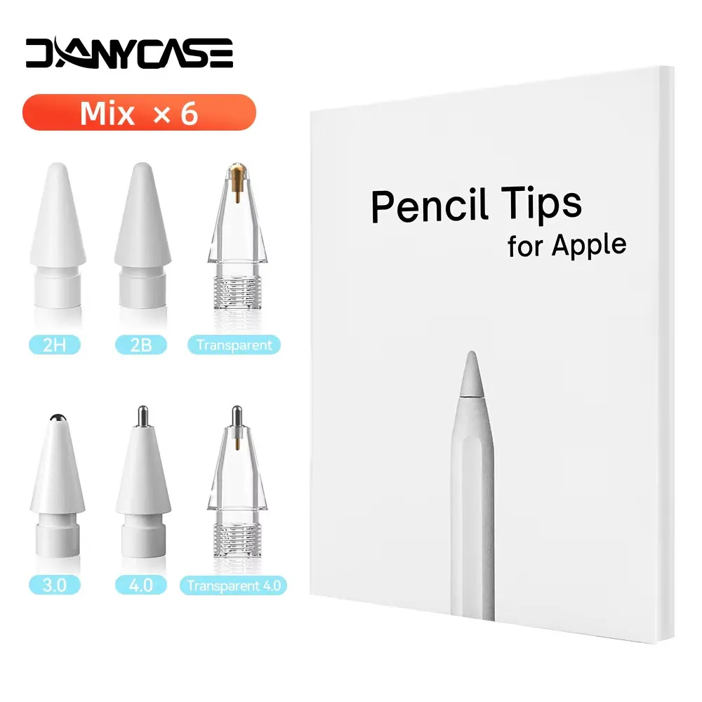 Nueva punta para lápiz Apple, punta para lápiz Apple 1.a 2.a generación 1, 2.a generación, punta de repuesto para lápiz 2H 2B 4,0, punta transparente - imagen 2