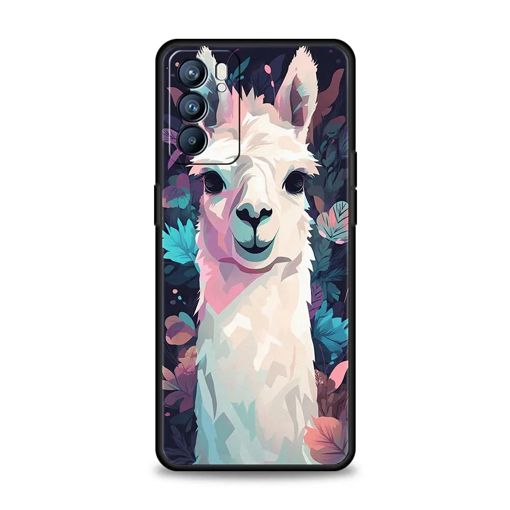 Funda de teléfono Kawaii Alpaca lovely para Oppo Reno8 Reno7 Reno6 Pro A54 5G Find X6 X5 A53 A52 A9 A15 A95 A17 A16 A76 A57 A31 - imagen 5