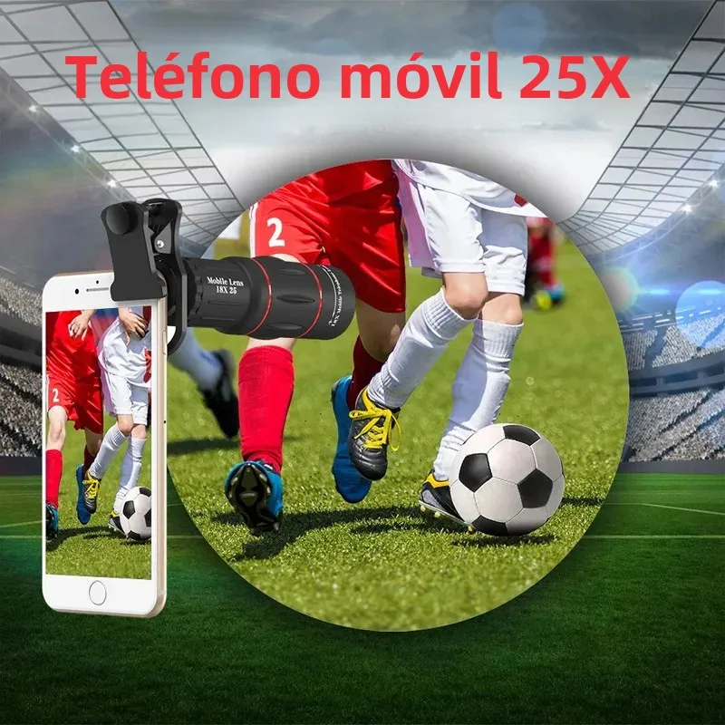 Kit de teleobjetivo para teléfono 25X, soporte para teléfono, estabilizador de trípode portátil, Zoom de alta potencia, concurso de conciertos, observación al aire libre, Animal - imagen 5