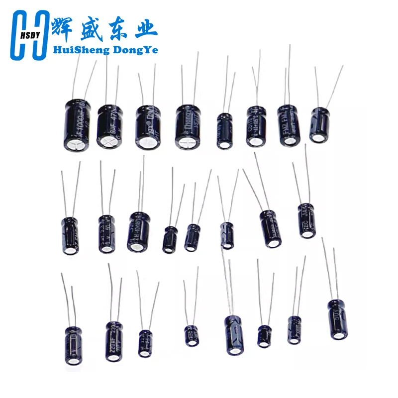 500 unids/lote 0,1 UF-1000UF 24 valores condensadores electrolíticos de aluminio 10-50 V mezcla de condensadores electrolíticos kit surtido y caja de almacenamiento - imagen 5