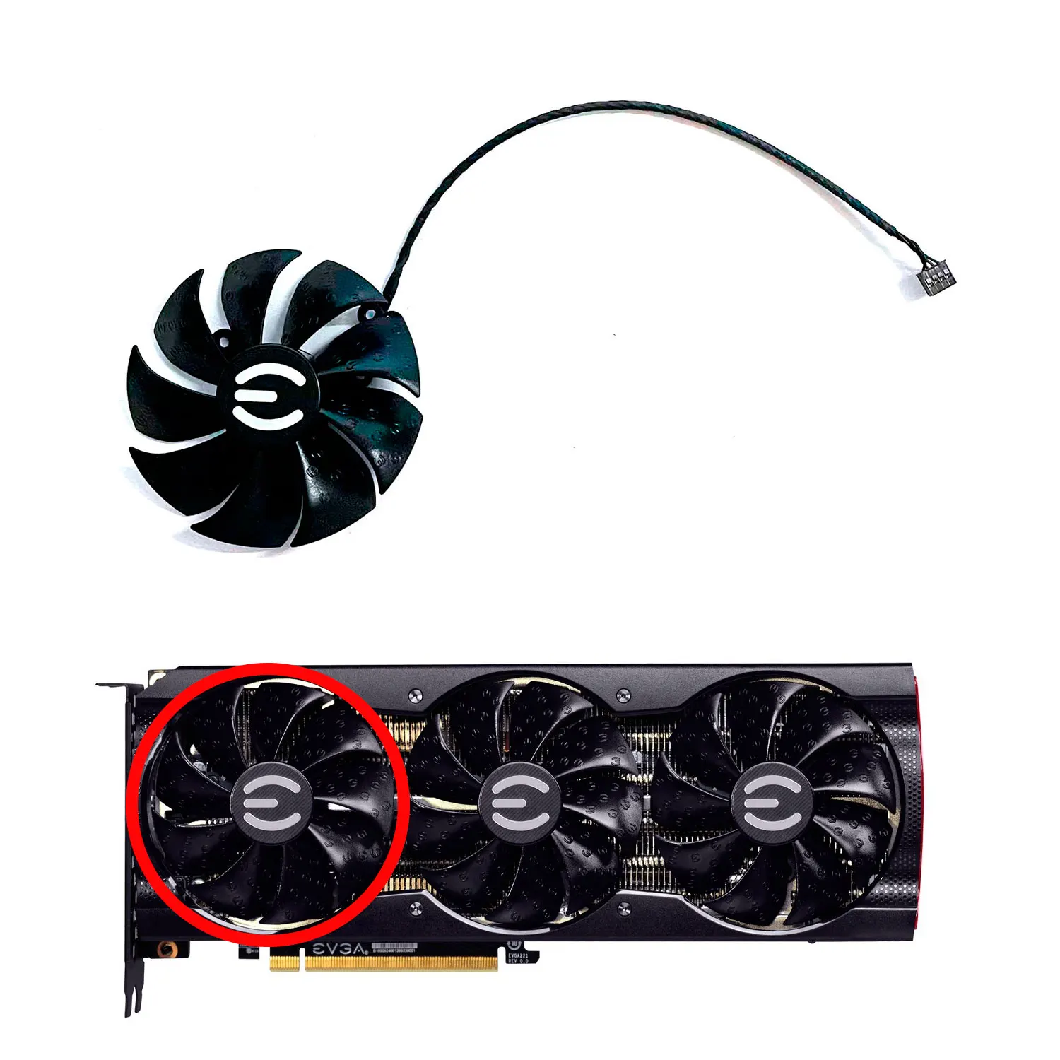 87MM PLD09220S12H 12V 0.50A 4Pin ventilador para tarjeta gráfica para EVGA RTX 3070 3080 Ti 3090 FTW3 ULTRA GAMING GPU Cooler - imagen 4