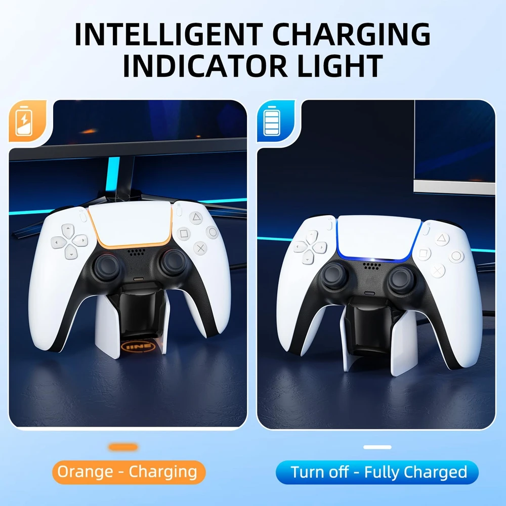 Cargador PS5 DualSense Edge Base USB Rápida – Indicador LED - imagen 5