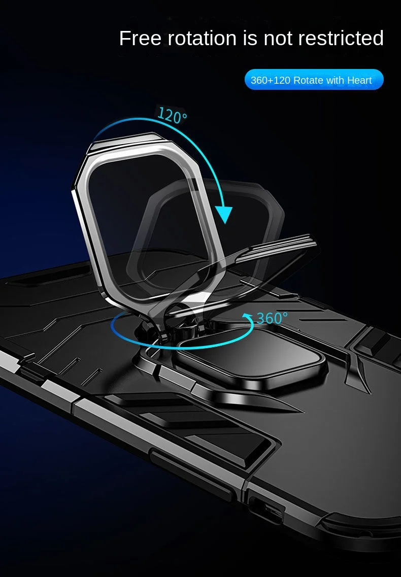 Funda dura para Xiaomi POCO F6 Pro, carcasa de teléfono con anillo de soporte, armadura a prueba de golpes, cubierta trasera protectora para POCO F6 F6Pro - imagen 4