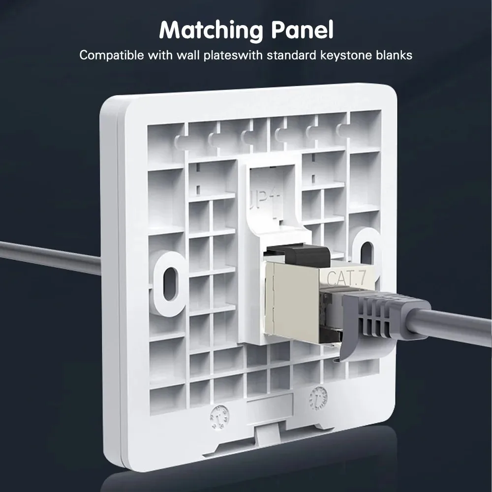 Acoplador ZOERAX CAT7 CAT6A CAT6, acoplador blindado Keystone RJ45, acoplador en línea RJ45 hembra a hembra blindado, conector Keystone - imagen 2