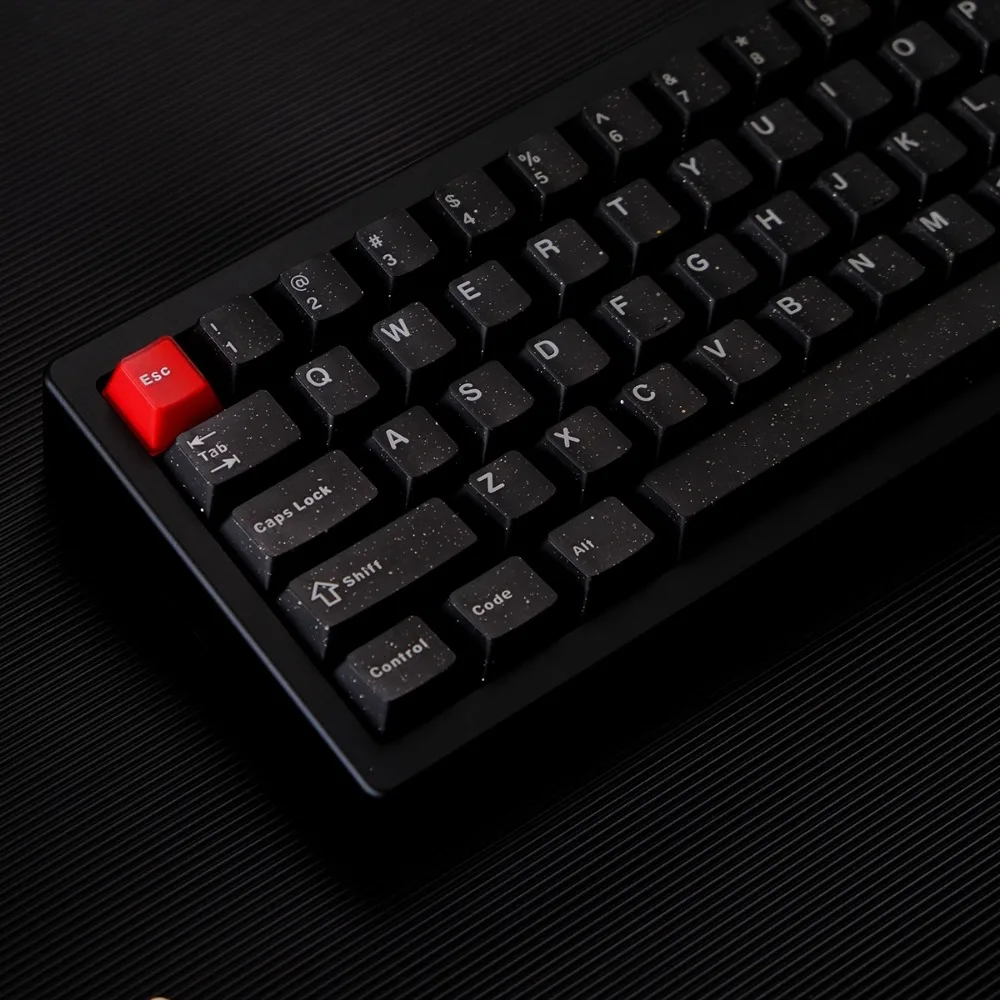 Juego de teclas con purpurina de neón, 114 teclas ABS, tapa de teclado translúcida negra personalizada, perfil de cereza, teclas para teclado mecánico - imagen 5
