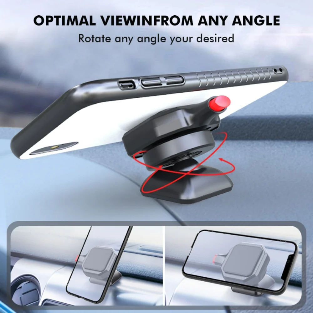 Soporte para teléfono de coche 360 ° Soporte adhesivo giratorio para teléfono GPS, instalación rápida, soporte para teléfono para salpicadero, Clip de montaje para todos los teléfonos inteligentes y coches - imagen 4