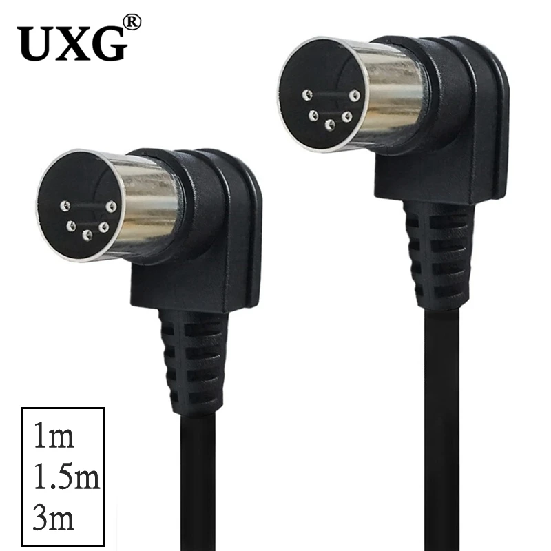 0,5 M-5M 90 grados MIDI DIN 5PIN macho a macho enchufe 5 pines DIN extensión de Audio macho hembra a hembra Cable din-5pin M/M Cable - imagen 4