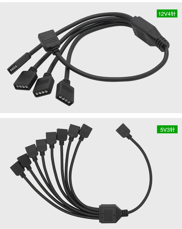Cable conector RGB RGBW de 4 pines y 5 pines, HUB de extensión hembra de 1 a 2, 3 y 4 cables divisores para tira de luces LED 5050 3528 RGB RGBW RGB + WW - imagen 3