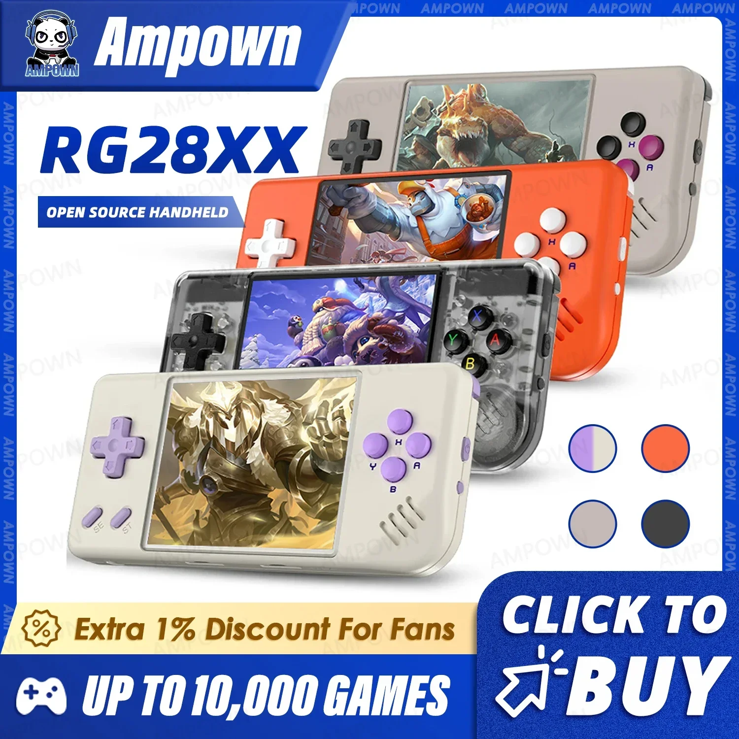 ANBERNIC-consola de juegos portátil RG28XX, pantalla IPS de 2,83 pulgadas, salida de vídeo, reproductor de vídeo portátil, reproductor de libros electrónicos, regalos, Mini A30