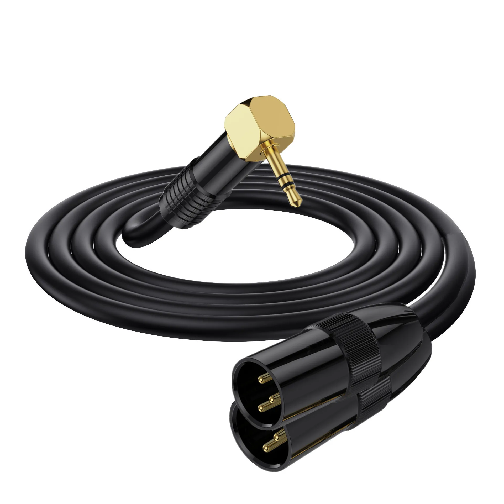 Cables divisores XLR a 90 grados de 3,5 mm, TRS estéreo macho a dos cables de micrófono de audio de interconexión macho XLR, adaptador divisor en Y - imagen 4