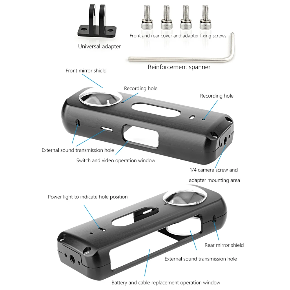 Funda protectora de Metal a prueba de golpes para Insta 360 One X3, marco de expansión y lente, carcasa de aleación de aluminio - imagen 5