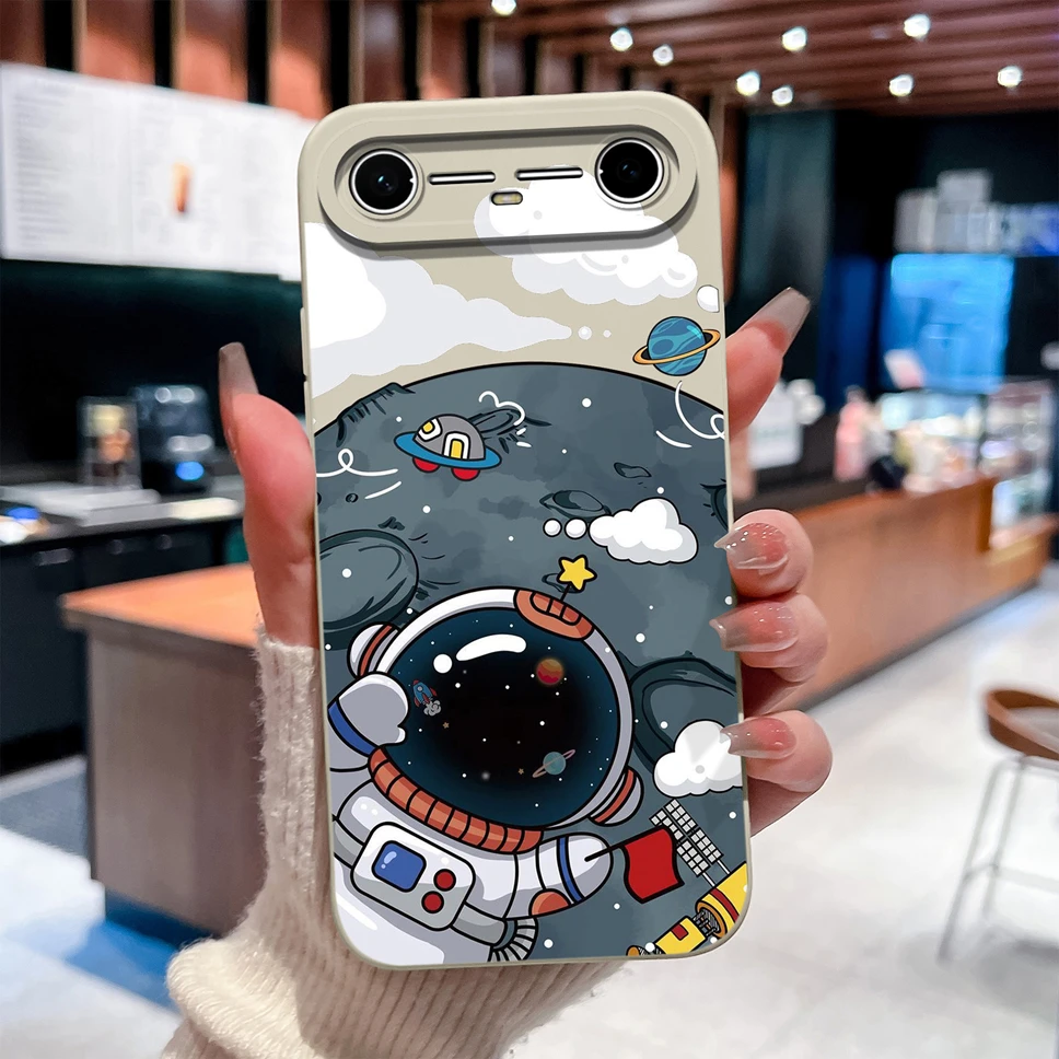 Para Tecno Spark Slim/Tecno Pova Funda de teléfono delgada encantador astronauta dibujos animados suave silicona líquida protección completa Funda a prueba de golpes - imagen 5