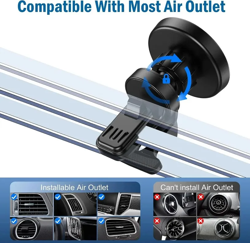 Soporte magnético para cargador inalámbrico de coche, 30W, carga rápida, imán para salida de aire, soporte para teléfono de coche para iPhone 16-12 Pro Max Mini - imagen 3