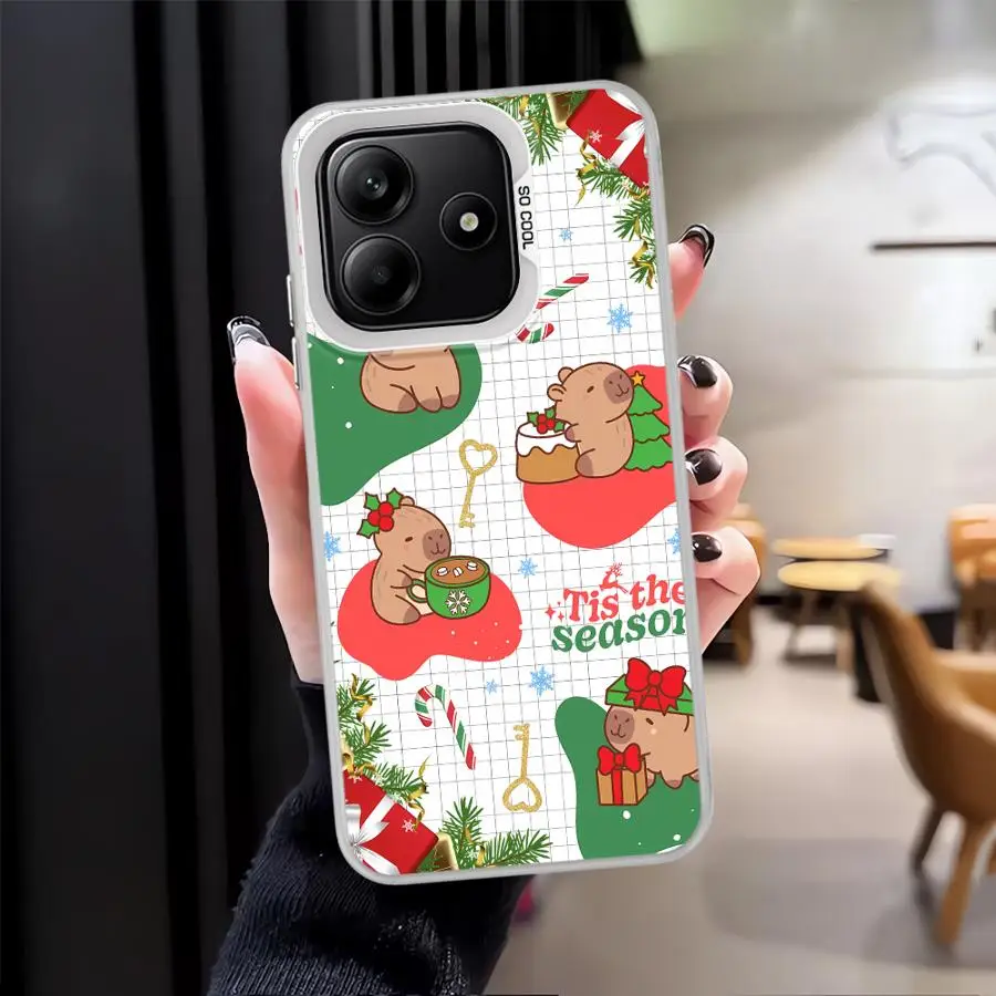 Funda para Xiaomi Redmi Note 14 Pro Plus 9s 10Lite 13 12 11 10s 11s 12s funda trasera para teléfono lindo capibara de Navidad - imagen 5