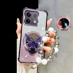 Funda magnética Xiaomi 14T Brillo antigolpes Soporte mariposa