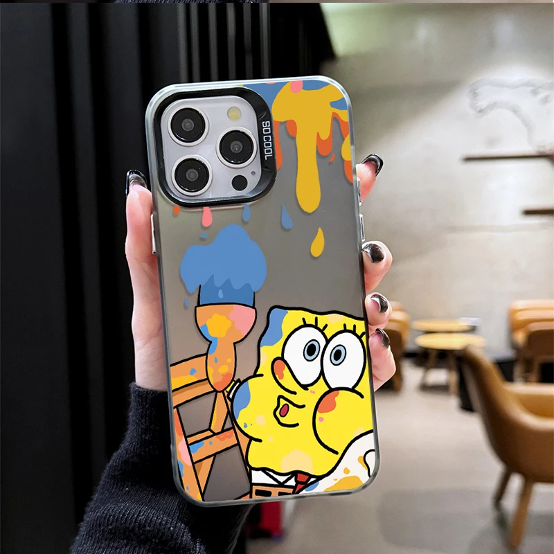 Graffiti SpongeBobs funda chapada a prueba de golpes para Samsung Galaxy A33, A53, A73, A05S, A15, A35, A55, A13, A23, A22, A32, A52, A52S, A72, A51, A71 - imagen 3