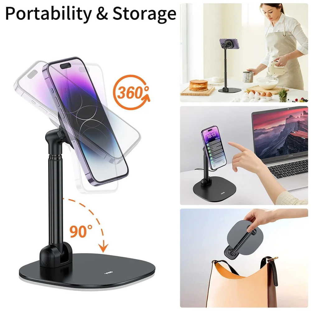 VRIG-soporte magnético de escritorio para teléfono, base con rotación de 2024 grados, altura y ángulo ajustable para MagSafe, iPhone 15, 14, 13, 12 y Samsung, 360 - imagen 4