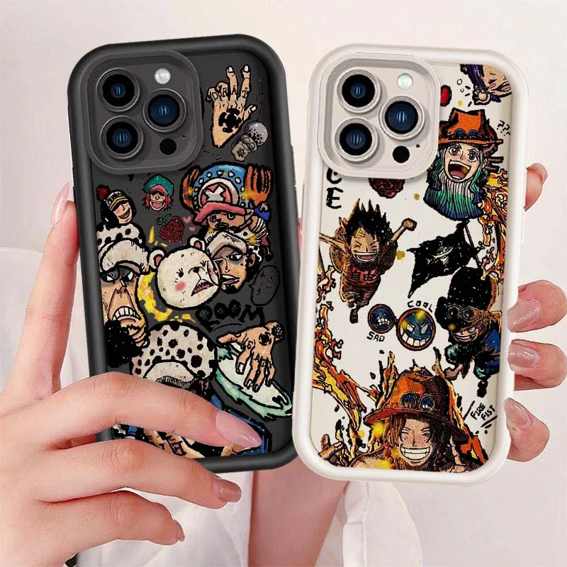 Funda Creativity Comic Ones Piece Zoro para Apple iPhone 16 15 14 13 12 11 Pro Max Plus Eye Ladder Phone Case