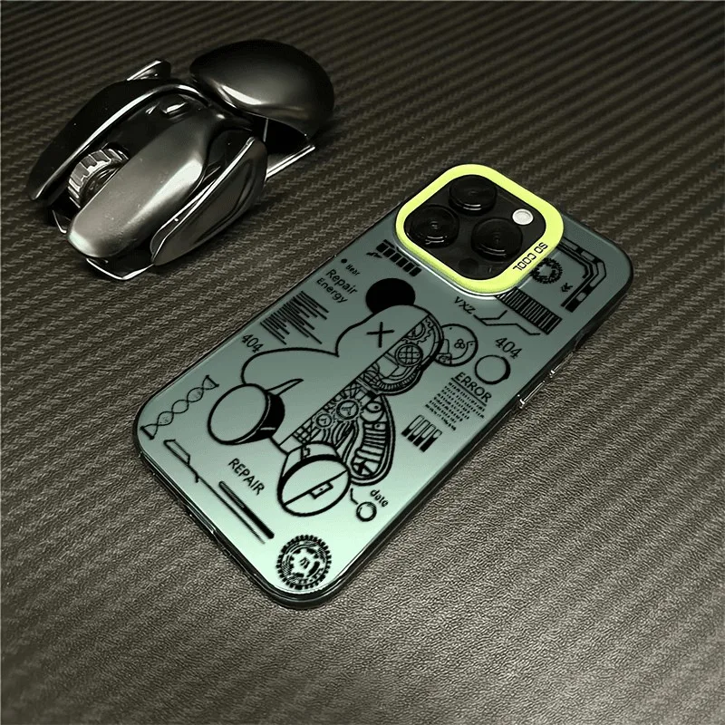 Funda de oso de moda de línea negra para Samsung Galaxy S25 S24 S23 S22 S21 S20 Note20 Ultra Plus FE M31 4G 5G cubierta trasera a prueba de golpes - imagen 4