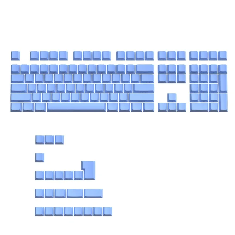 Teclas con estampado lateral de tema azul, 131 teclas, perfil OEM, teclas transparentes retroiluminadas ABS para teclado para juegos Mad 60he Mad 68he Ace 60 - imagen 2