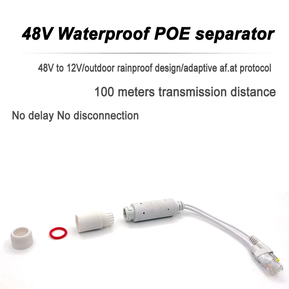 Divisor POE de 48V a 12V, adaptador de corriente de vídeo impermeable, módulo de suministro de Cable, extensor de inyector para sistema de Control de acceso de cámara IP - imagen 4