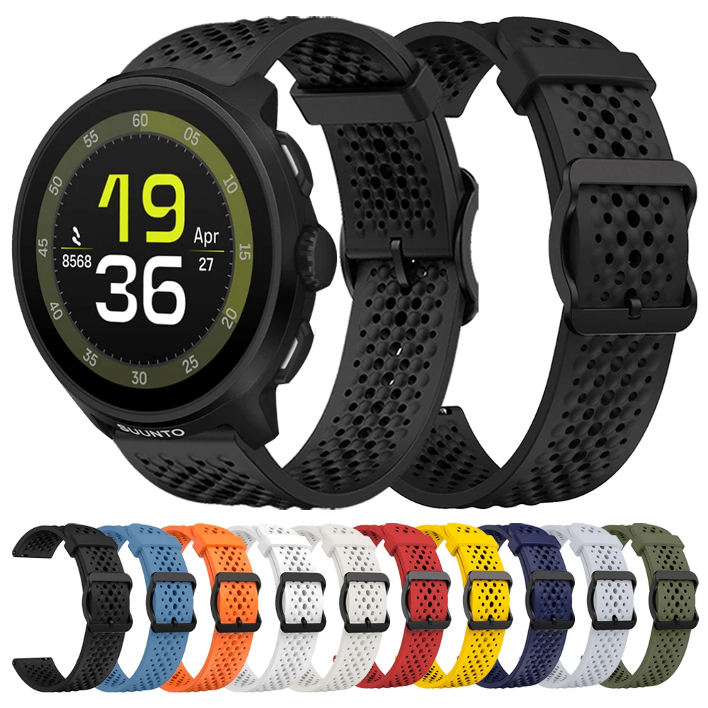 Pulsera deportiva de silicona de 22mm para SUUNTO RUN, bandas suaves transpirables para SUUNTO 9 Peak DLC/PRO 9 5 PEAK RACE S OCEAN, correa de repuesto