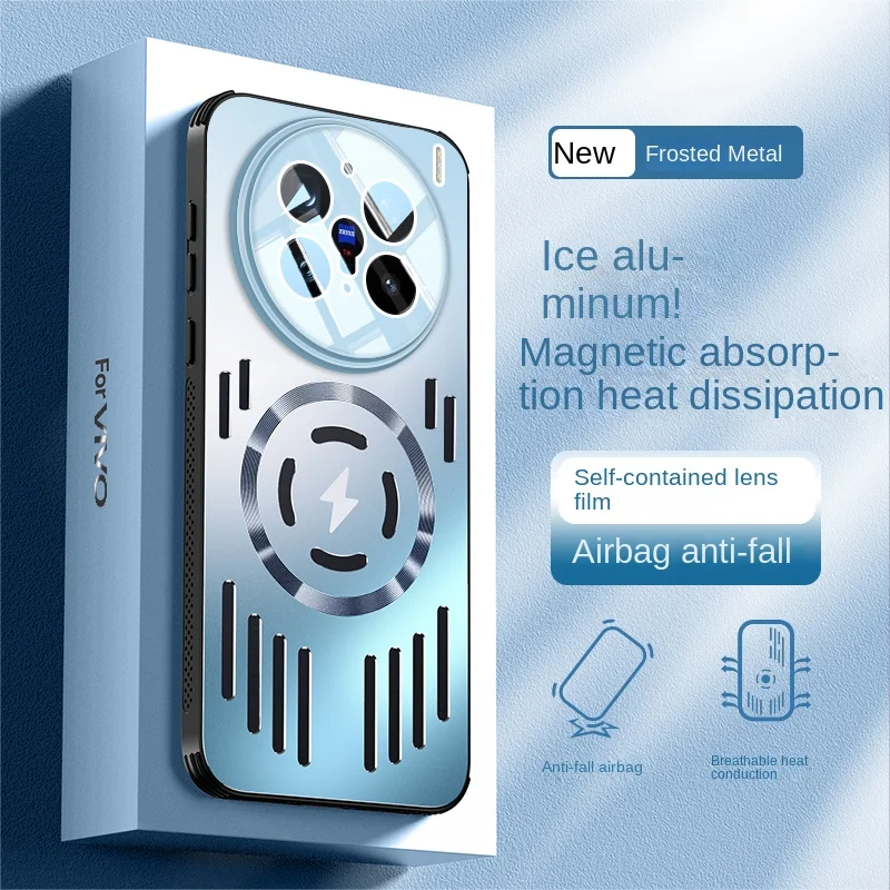 Para VIVO X200 Ultra funda de Metal duro disipación de calor carga inalámbrica magnética protege la contraportada para VIVO X200 Pro Mini X200S