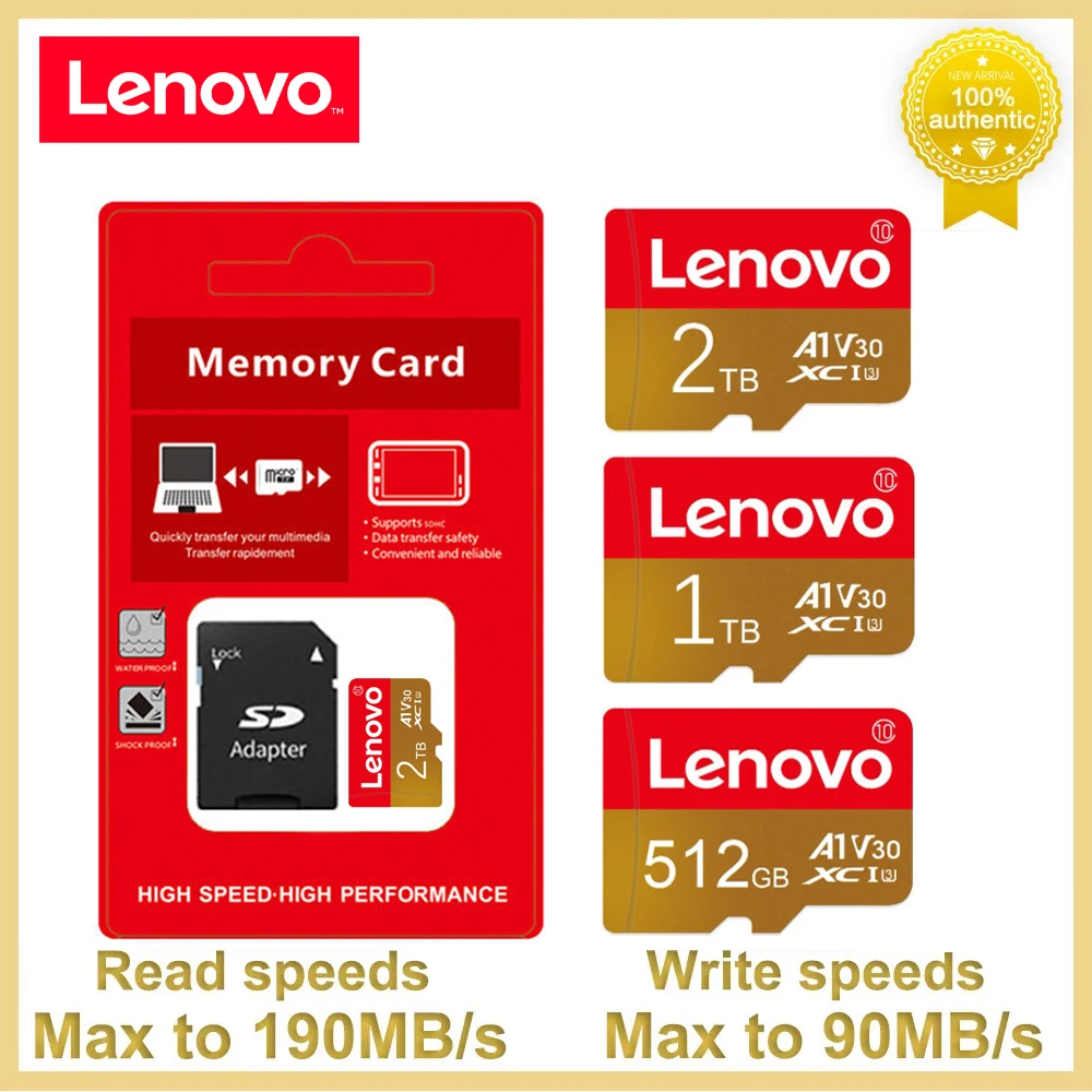 Tarjeta de memoria Original Lenovo, 1TB, 2TB, tarjeta Micro TF SD de alta velocidad, tarjeta SD de 512GB, tarjeta V60 U3 TF para Nintendo Switch, juego Ps4 Ps5
