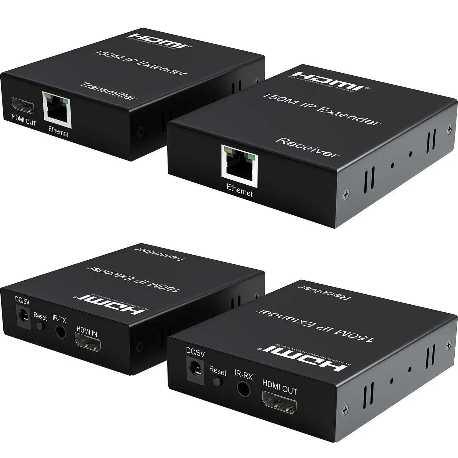 Extensor IP HDMI de 150M sobre Cable Rj45 Cat6 Cat7 1080P HDMI Ethernet transmisor de vídeo y receptor divisor por interruptor de red - imagen 3