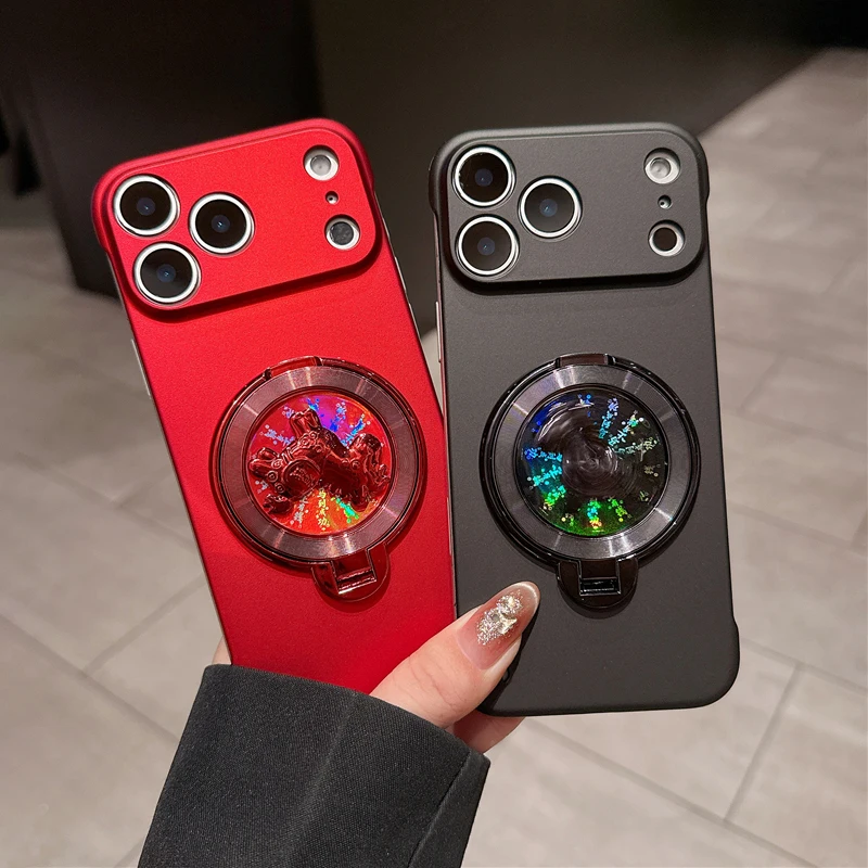 Funda con soporte de caballo de la suerte para Samsung A55 A56 S25 Edge S24 S23 S22 S21 S20 FE Plus Note 20 Ultra cubierta sin marco