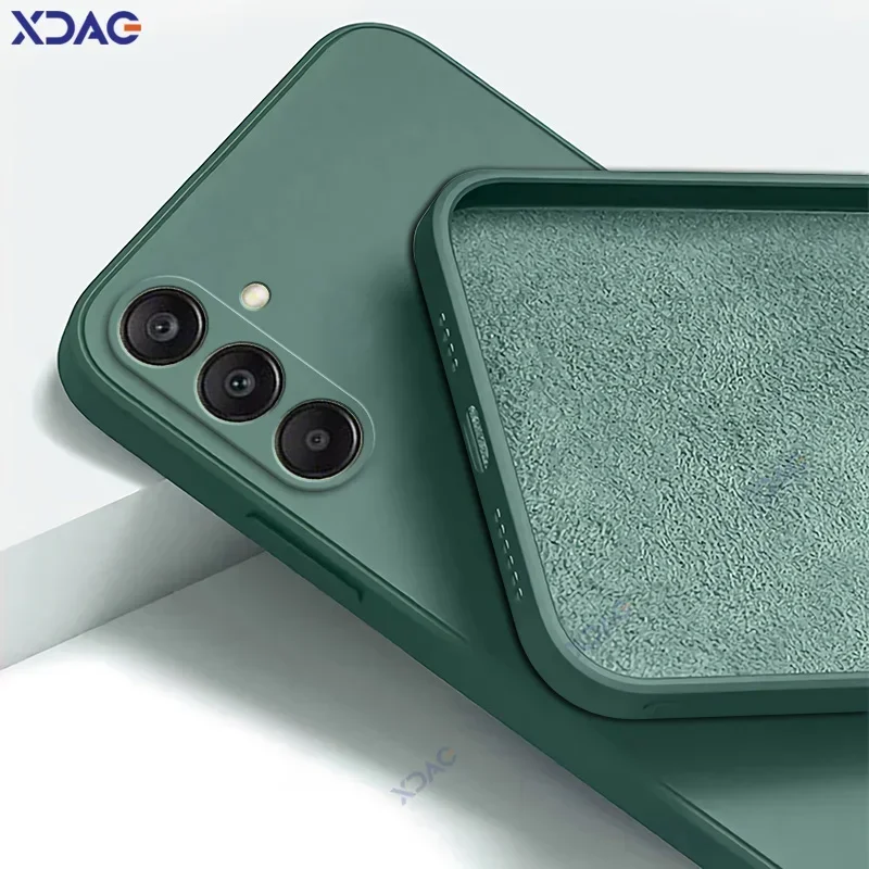 Funda de teléfono de silicona líquida cuadrada Original para Samsung Galaxy A26 A36 A56 5G 360, funda trasera protectora suave anticaída a prueba de golpes