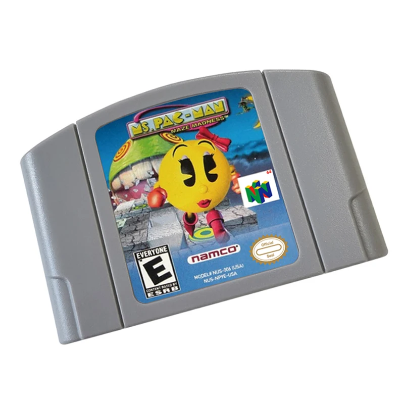 Cartucho de videojuego Ms Pan laberinto locura de 64 bits, versión estadounidense para consola de juegos N64
