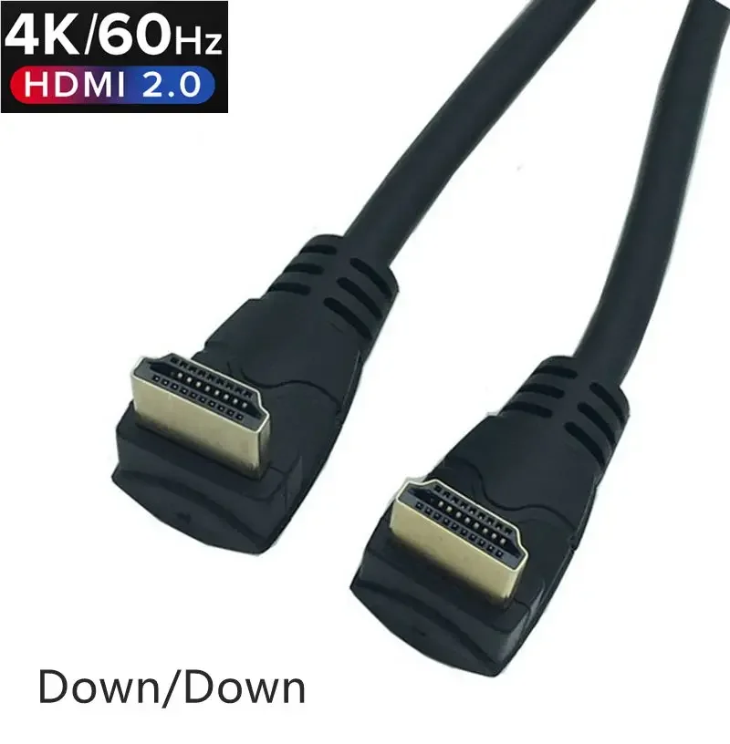 Cable corto de ángulo recto compatible con HDMI, 4K, 60hz, HD, arriba y abajo, 90 grados, para XBOX, HDTV, DVD, Video, 30CM, 180CM - imagen 3