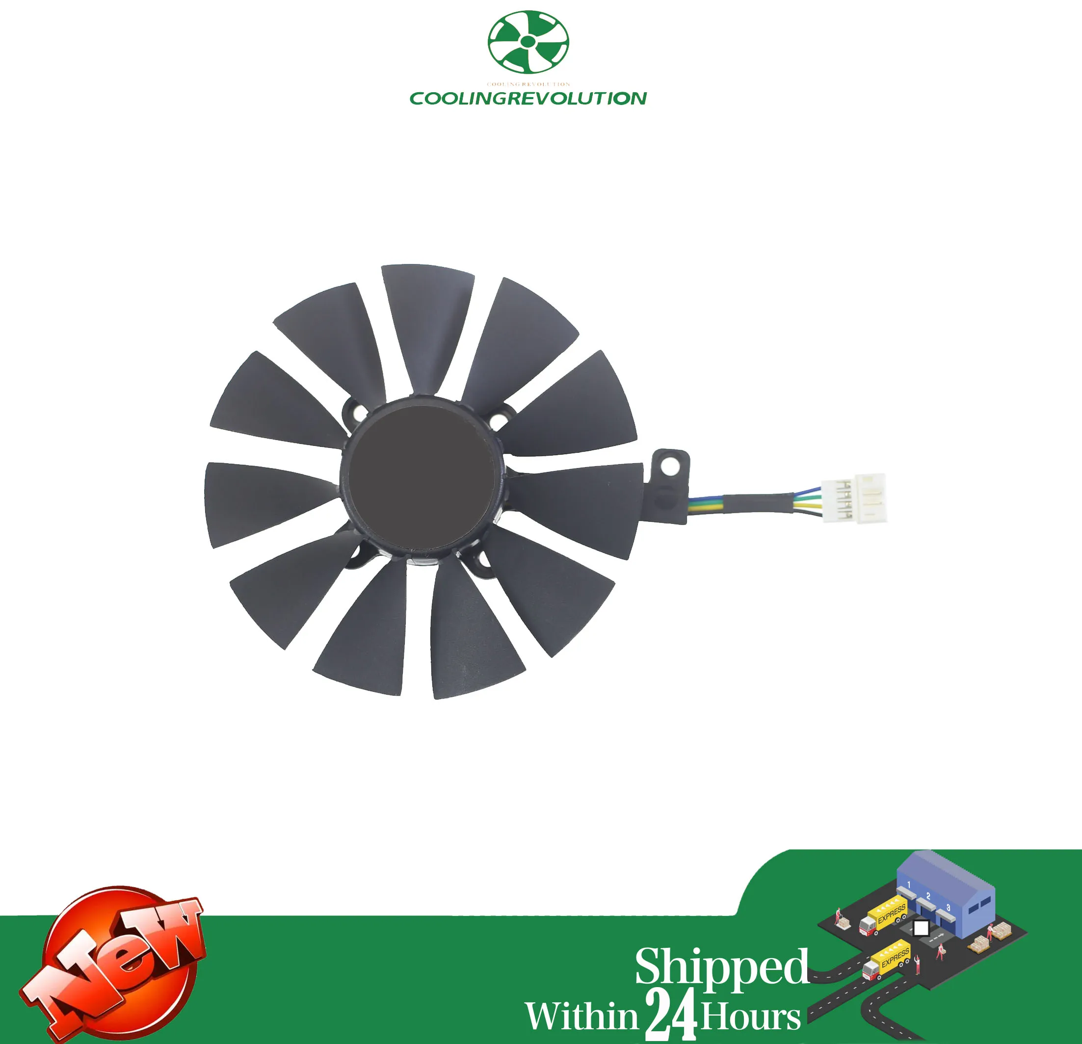 Everflow-ventilador de refrigeración T129215SU de 87MM, 12V CC, 0.50AMP, 4 cables, para ASUS GTX980Ti R9 390X 390 GTX1070, ventiladores para tarjetas gráficas - imagen 2