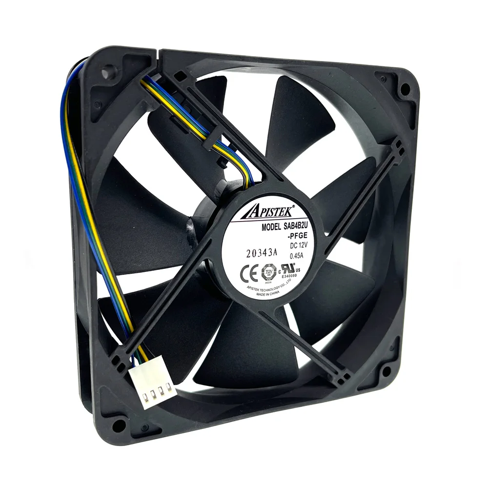 SAB4B2U-ventilador de refrigeración por agua, bloque de agua PWM de 120mm, 12cm, 120x120x25mm, rodamiento de bolas Dual de 12V, 2700RPM, para ventiladores Apistek