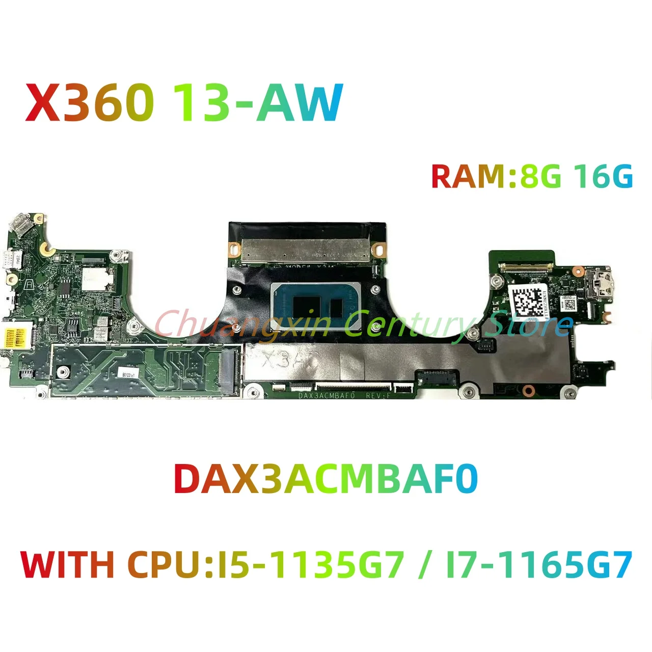 Placa base DAX3ACMBAF0 adecuada para portátil HP X360 13-AW con CPU I5 I7-11TH 8G/16G RAM 100% probada