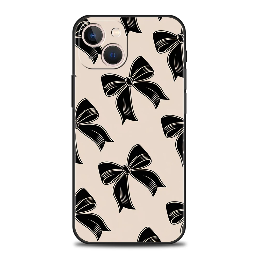 Funda de teléfono suave de TPU de lujo para iPhone 17 Air 16E 16 11 15 14 Pro MAX 12 13 7 8 Plus X XR XS SE 2022, bonita funda con lazo de corazón rosa - imagen 4