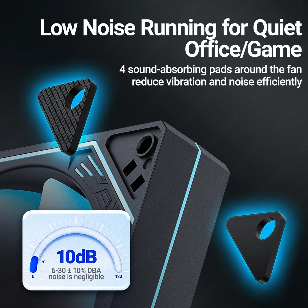 JEYI RGB ventiladores de refrigeración 120mm caja de la computadora Kit de ventilador de alto rendimiento ventilador de PC de 6 pines enfriador radiador silencioso con controlador ARGB - imagen 5