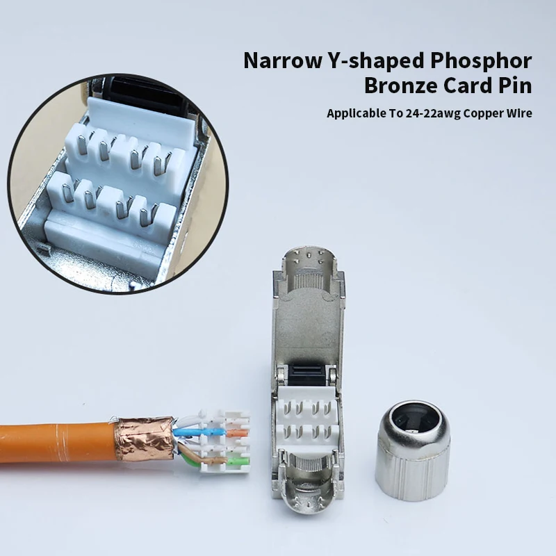 Cabezal de cristal RJ45 sin presión de red para Cable de red de grado Industrial CAT5E CAT6A CAT7 blindaje conector Gigabit de 10GB - imagen 5