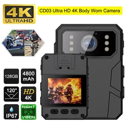 Cámara corporal 4K visión nocturna pantalla IPS deportiva DVR