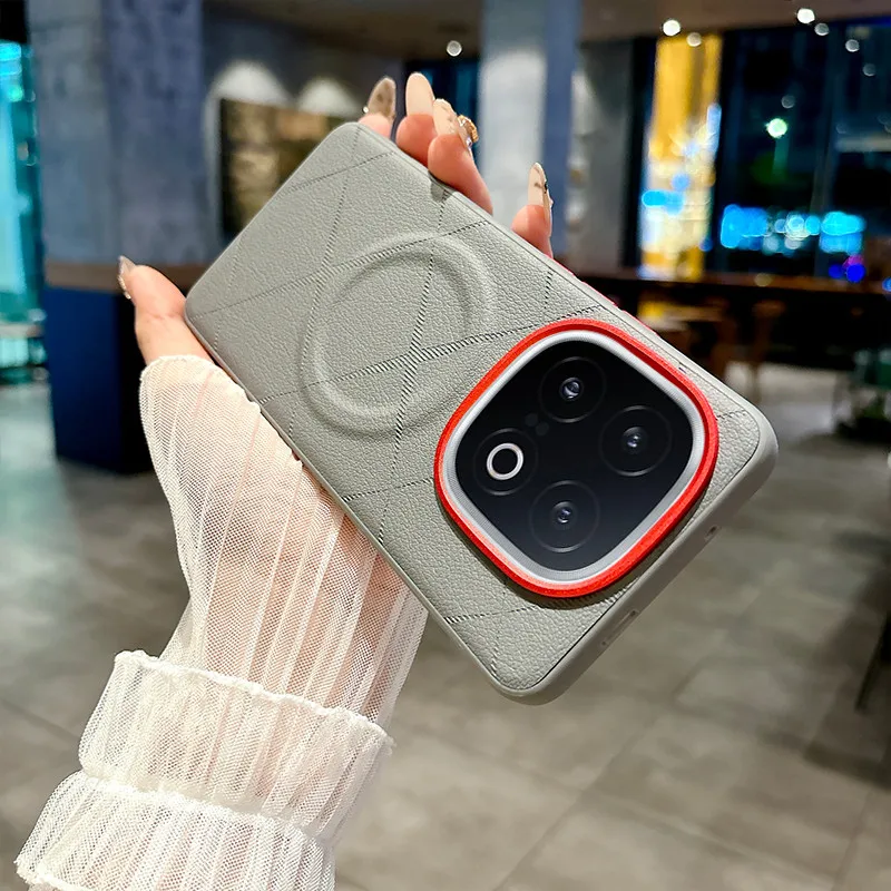 Para VIVO iQOO 13 funda magnética ELVEV patrón impreso anticaída cuero PU duro PC cubierta de teléfono con succión - imagen 4