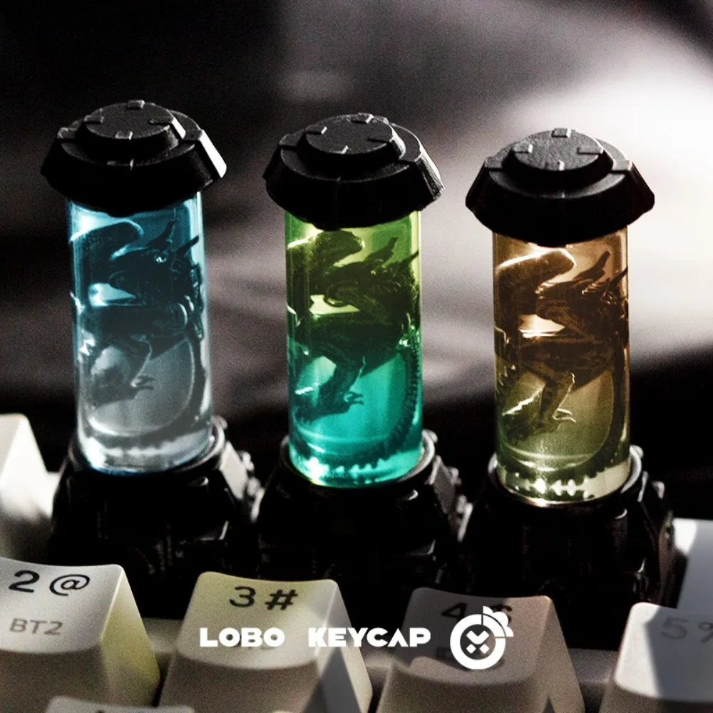 Teclas con tema alienígena, plato de cultura personalizado, cereza translúcida creativa, tapa de llave ESC 1U para teclado mecánico, accesorios de juego, regalo - imagen 2