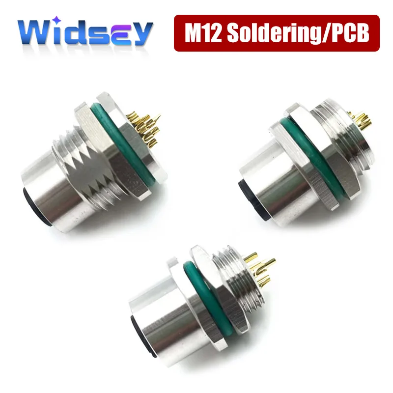M12 2 3 4 5 6 8 12 17 pines Panel frontal/Panel trasero enchufe de aviación macho hembra 16mm Sensor de soldadura PG9 PCB enchufe tipo