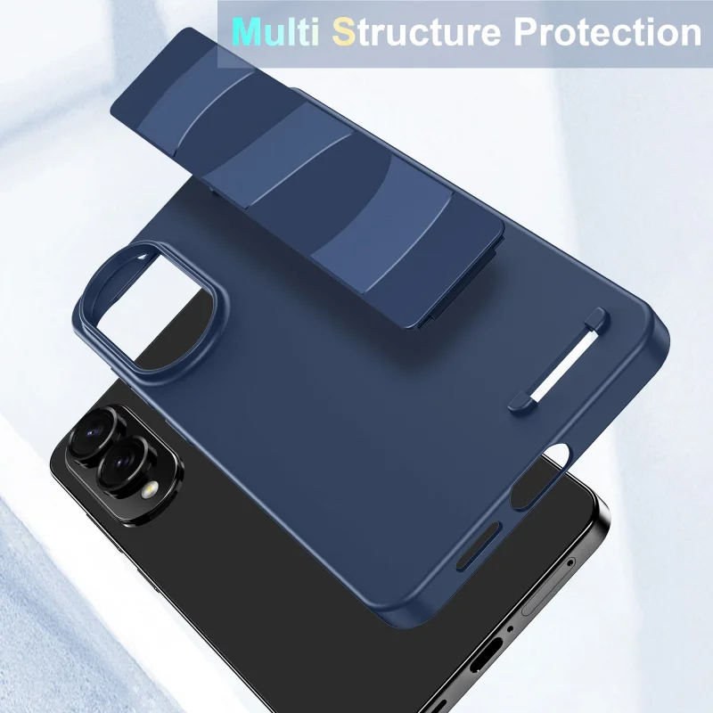 Funda de teléfono con soporte para correa de muñeca elástica de silicona suave de lujo para Samsung Galaxy S25Edge S24 S23 Ultra Plus, funda dura mate fina - imagen 4