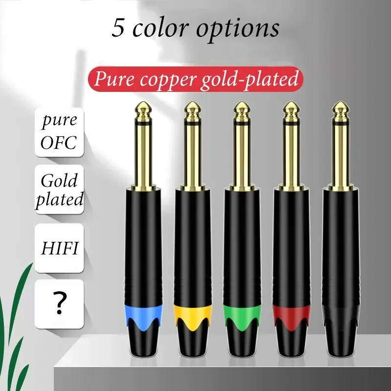 Conector de Cable de guitarra de 6,35mm, 1/4 pulgadas, macho a macho, Cable desequilibrado para amplificador de guitarra, teclado, altavoz, Cable de Audio de 6,5mm - imagen 2