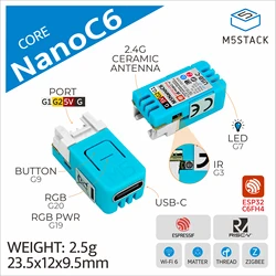 M5Stack NanoC6 Kit desarrollo ESP32-C6 para prototipado