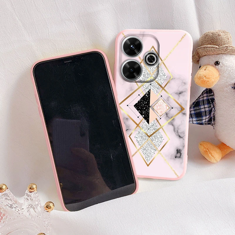 Funda de mármol colorida para Redmi 13 4G, funda de silicona suave de lujo TPU a prueba de golpes, Fundas para Redmi 13, pintura al óleo de acuarela - imagen 5