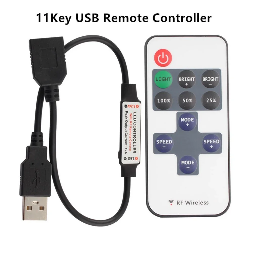Tira de luces LED USB de 5V CC, mando a distancia RGB con Bluetooth, Control remoto IR inalámbrico RF para tira de luces LED, decoración del hogar - imagen 3
