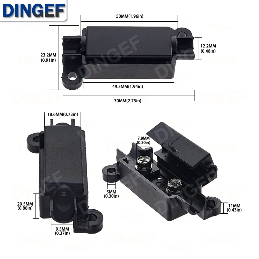 1 Juego de fusibles automáticos tipo placa plana 32V tipo horquilla perno batería fusible soporte de modificación de coche 30A-100A caja de fusibles - imagen 2