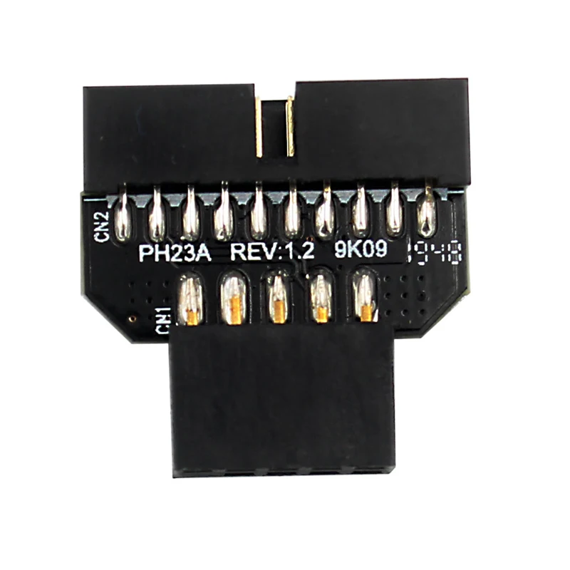 USB2.0 9pin a USB3.0 19pin Panel frontal conector enchufable placa base de ordenador USB 3,0 19/20pin a USB2.0 9pin adaptador convertidor - imagen 3